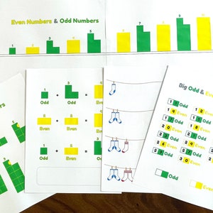 Odd and Even Numbers, Math Matching, Learning Binder, Montessori Math ...