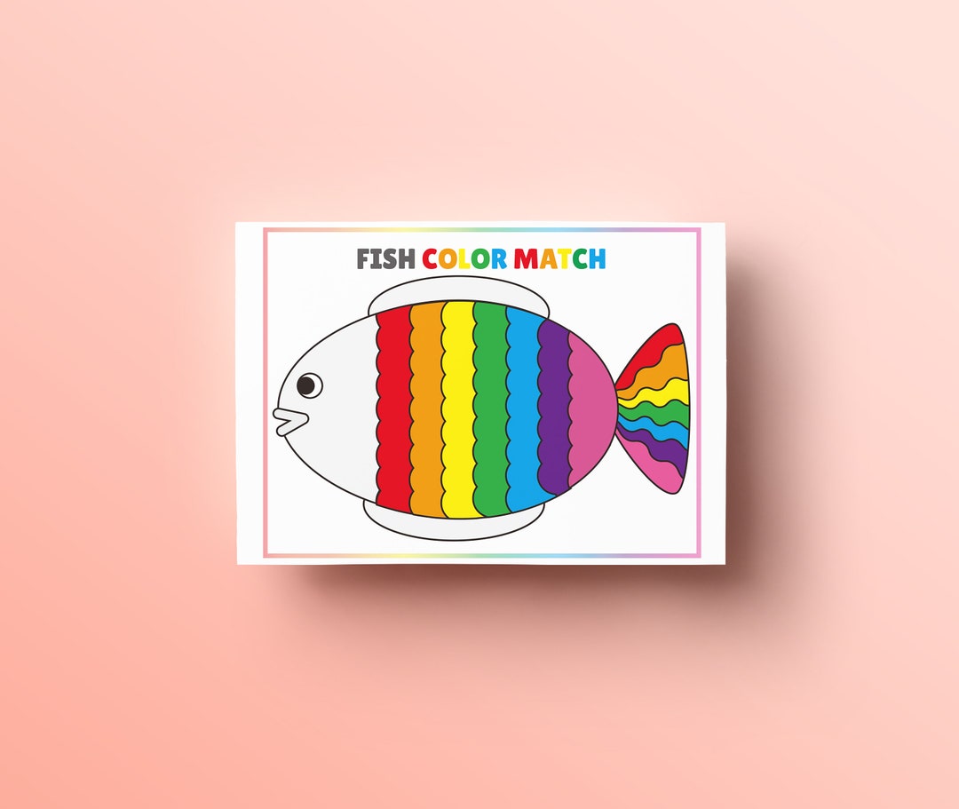 Fish Color Match Worksheet, Color Matching Game, Busy Binder Printable