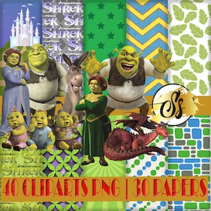 Sherek Clipart, Sherek PNG, Sherek Birthday, Sherek Digital Paper, Sherek Cliparts, Sherek design, Sherek images cod:070