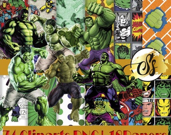Hulk Clipart, Super Heroes Clipart, Hulk PNG, Hulk Birthday, Hulk Digital Paper, Hulk sublimation, Hulk Party, Huk Design, hulk clipart
