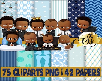 Boss Baby Afro Clipart, Boss Baby Afro PNG, Boss Baby Afro Bday, Boss Baby Afro Digital Paper, Boss Baby Afro, Boss Baby Clipart, Boss Baby