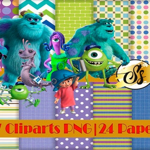 Monster Inc Clipart, Monster Inc PNG, Monster Inc Birthday, Monster Inc Digital Paper, Monster Inc Sublimation, Monster Inc Scrapbook,