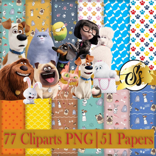 Pets Clipart, Pets PNG, Pets Birthday, Pets Digital Paper, Pets sublimation, Pets Party, 144