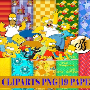 Simpsons Clipart, Simpsons PNG, Simpsons Papers, Simpsons Birthday, Simpsons Digital Paper, Simpsons Design, Simpsons scrapbook, Simpsons