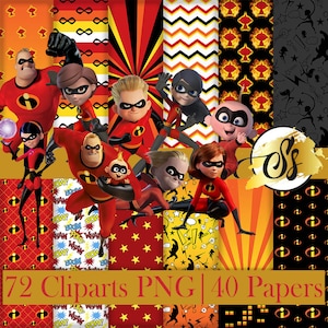 The Incredibles Clipart, The Incredibles PNG, The Incredibles Birthday, The Incredibles Digital Paper, The Incredibles sublimation, 147