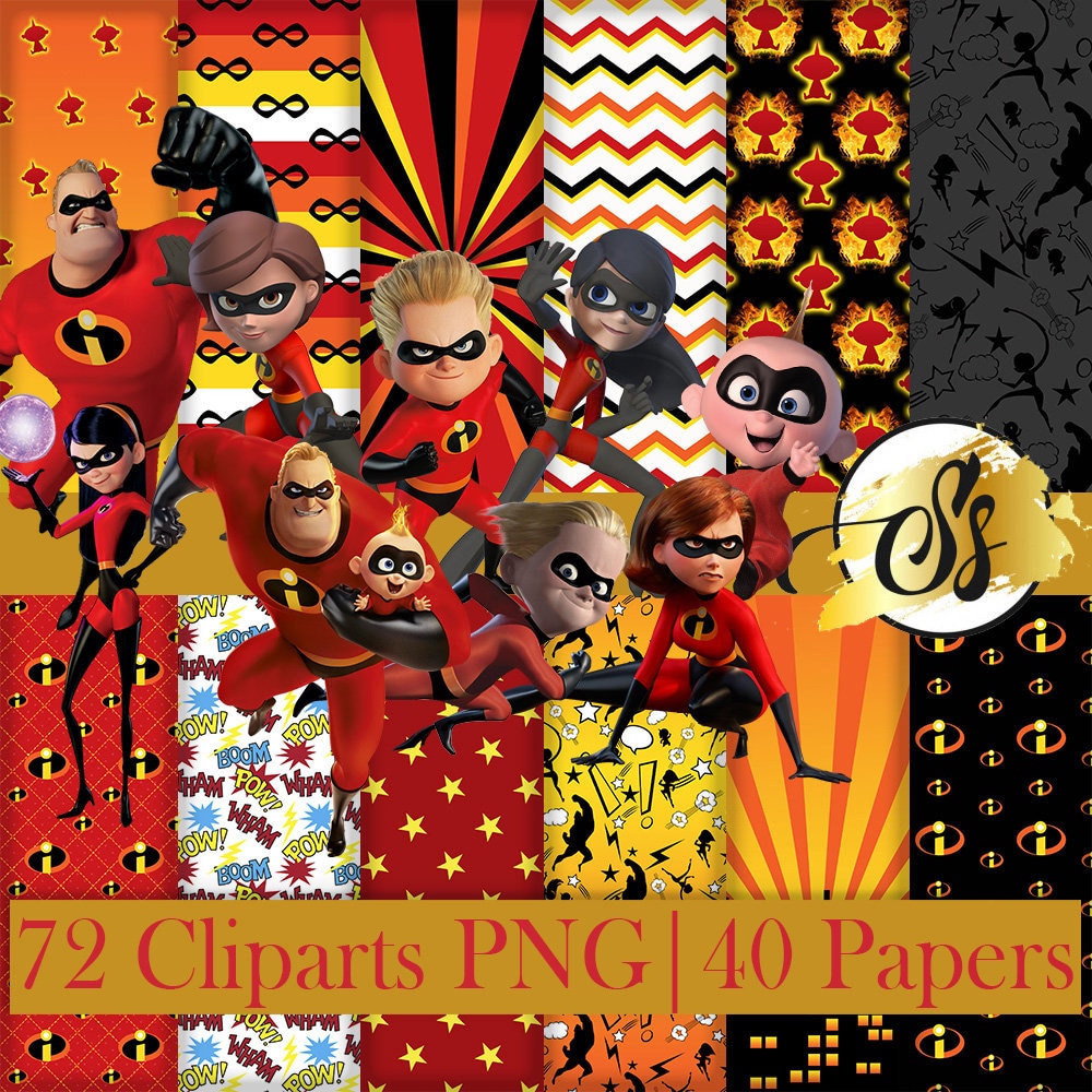 The Incredibles Clipart, The Incredibles PNG, The Incredibles Birthday, The Incredibles Digital Paper, The Incredibles sublimation, 147