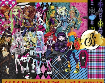 Poupées Monster Clipart, poupées Monster PNG, poupées Monster anniversaire, poupées Monster papier, poupées Clipart, poupées Monster High Clipart cod : 93