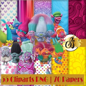 Trolls Clipart, Trolls PNG, Trolls Birthday, Trolls Digital Paper, Trolls Cliparts, Trolls design, Trolls images cod:075