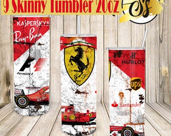 F1 Skinny Tumbler, Formula 1 Tumbler Design, Formula One Skinny Tumbler 20oz, F1 Tumbler Design Wrap, F1 Tumbler Design, F1 Tumbler Design