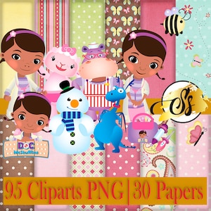 Doc McStuffins Clipart, Doc McStuffins PNG, Doc McStuffins Birthday, Doc McStuffins Digital Paper, Doc McStuffins art Doc McStuffins cod:041