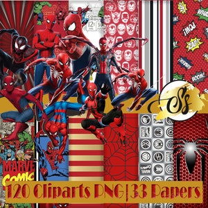 Spider Clipart, Super Heroes Clipart, Spider PNG, Spider Birthday, Spider Digital Paper, Spider sublimation, Spider Party, Spider Design