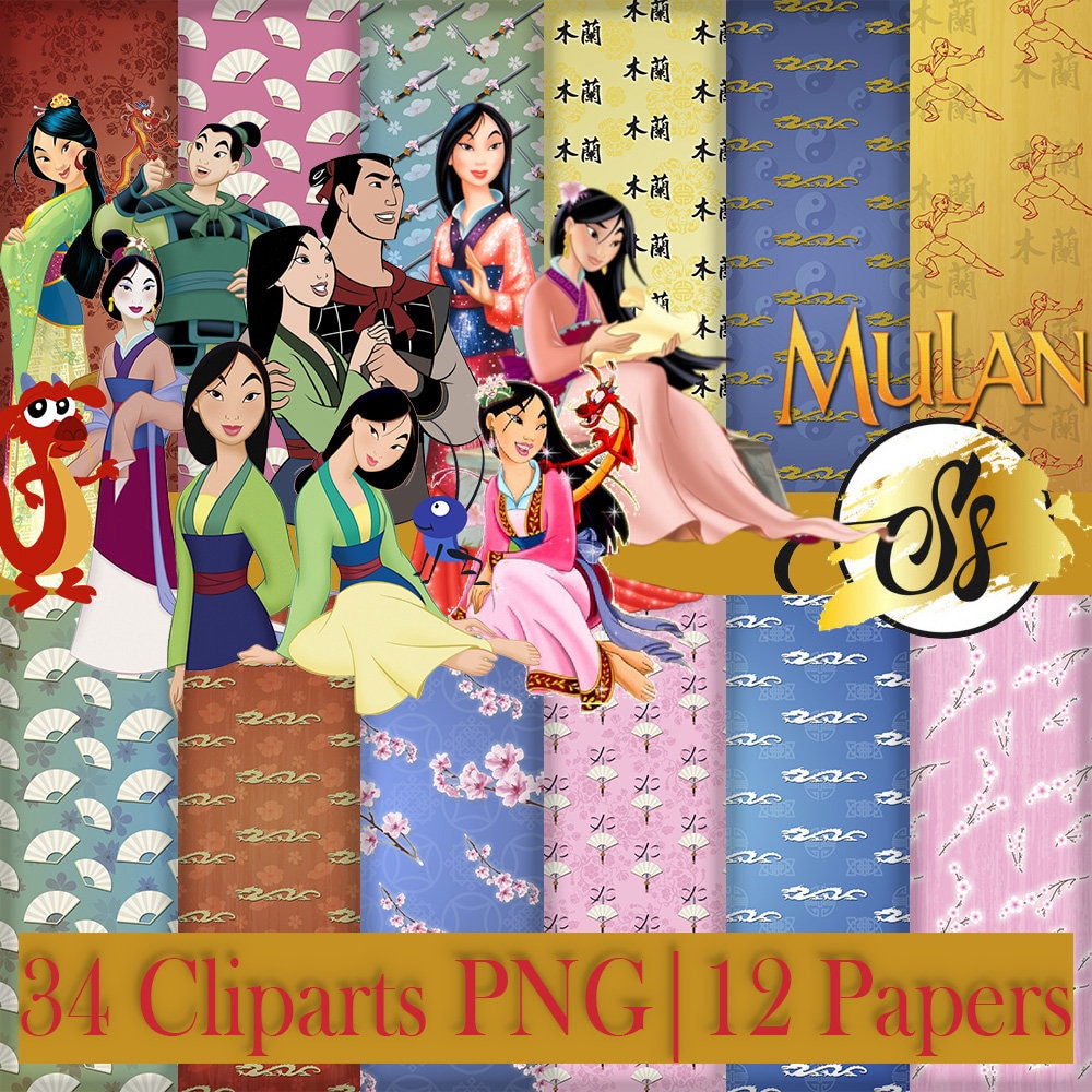 Disney Princess Digital paper Scrapbooking Mulan - Party and Craft