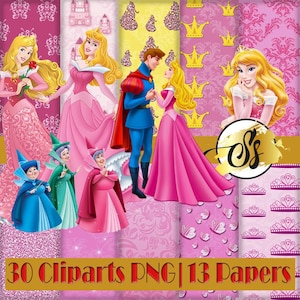 Sleeping Beauty Clipart, Princess PNG, Sleeping Beauty Birthday, Sleeping Beauty Paper, Princess Sleeping Beauty Design, cod:068, Princess