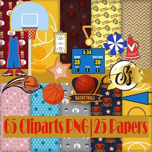 Basketball Clipart, Basketball PNG, Basketball Birthday, Basketball Digital Paper, Basketball Design, Basketball Party, Basketball Scrapbook