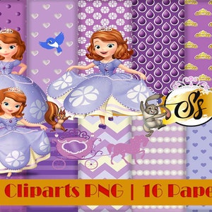 Sofia Clipart, Princesa Clipart, Sofia Clipart, Sofia PNG, Sofia Cumpleaños, Sofia Digital Paper, Princesa Sofia Clipart, Sofia Sublimación