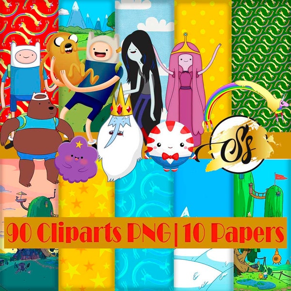 Adventure Time Clipart, Adventure Time PNG, Adventure Time Birthday, Adventure Time Digital Paper, Adventure Time, Adventure Time Papers