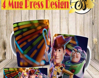 Prensa para tazas de Toy Story, diseño de tazas de Toy Story, diseño de prensa para tazas de Toy Story, sublimación de tazas de Toy Story, plantilla de diseño de tazas de Toy Story, Toy Story