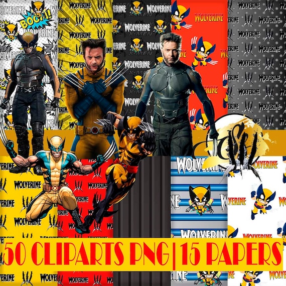 Wolverine Clipart, Wolverine PNG, Wolverine Birthday, Wolverine Digital Paper, Wolverine Party, Wolverine Design, Wolverine Paper, Wolverine