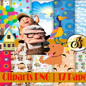 Up クリップアート、Up PNG、Up 誕生日、Up デジタル ペーパー、Up デザイン、Up 昇華、Up 映画クリップアート、Up スクラップブッキング、Up ペーパー、Up 映画。