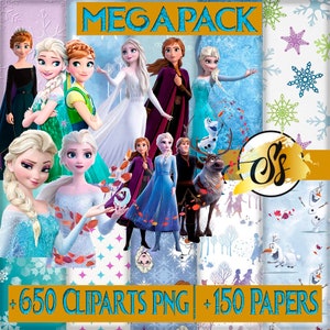 Clipart congelata, Clipart Elsa, PNG congelata, PNG Anna, Compleanno congelata, Carta digitale congelata, Design congelato, Clipart principessa, Compleanno principessa
