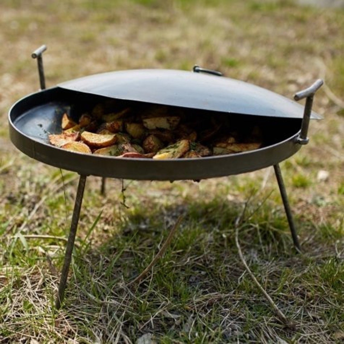 Campfire pan with lid and cover with legs 16 Barbeque grill Etsy