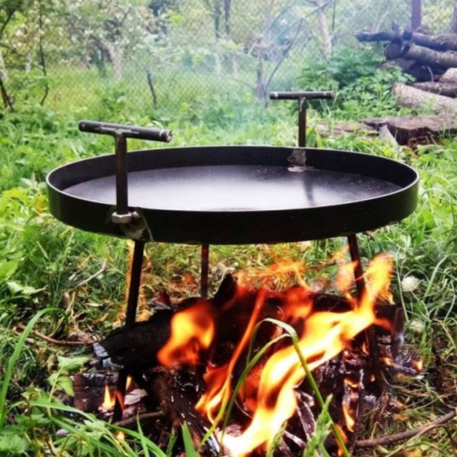 Campfire pan with lid and cover with legs 16 Barbeque grill Etsy