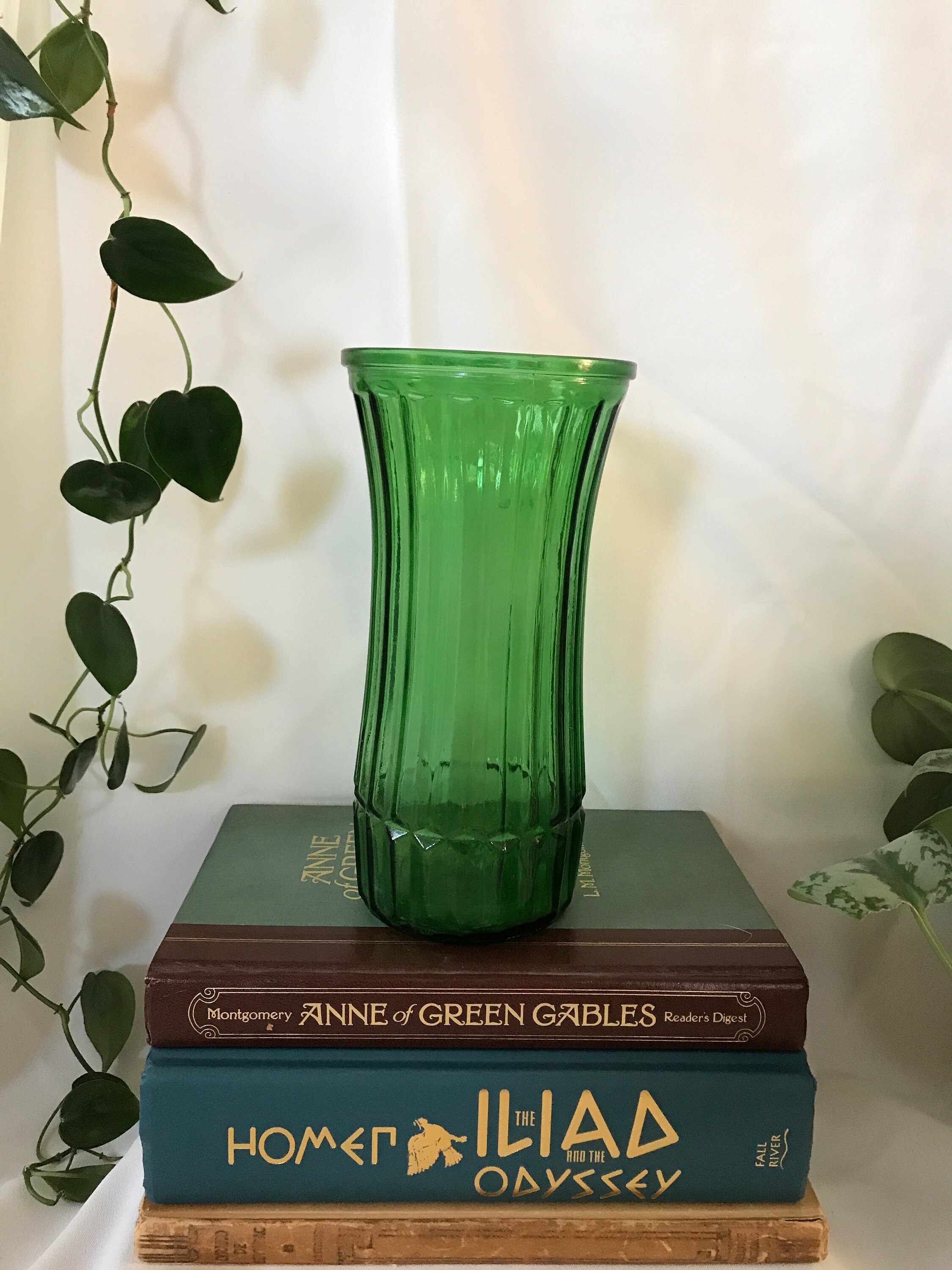 Vintage Emerald Green Hoosier Glass Bouquet Vase 4088C Etsy