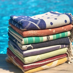 Turkish Throw Blanket 37x67 Lightweight and Soft Organic Cotton Towel Perfect Gift for Home, Beach, Travel image 1