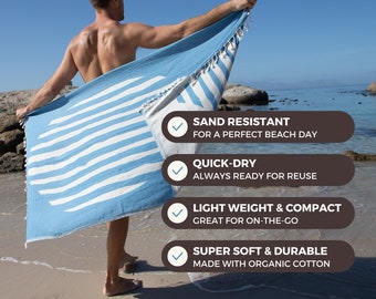 Turkish Beach Towel & Blanket - 100% Organic Cotton Perfect For Gifting