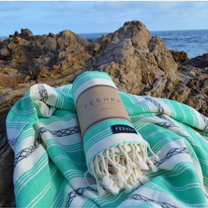 Turkish Throw Blanket 37x67 Lightweight and Soft Organic Cotton Towel Perfect Gift for Home, Beach, Travel image 3