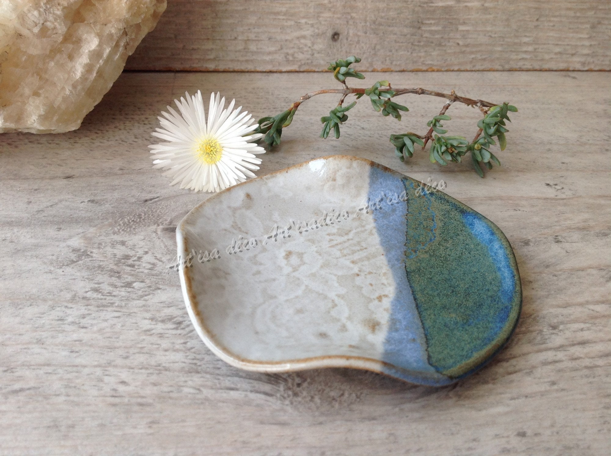 Coupelle Céramique en Grès Émaillé, avec Texture Dentelle Pièce Unique