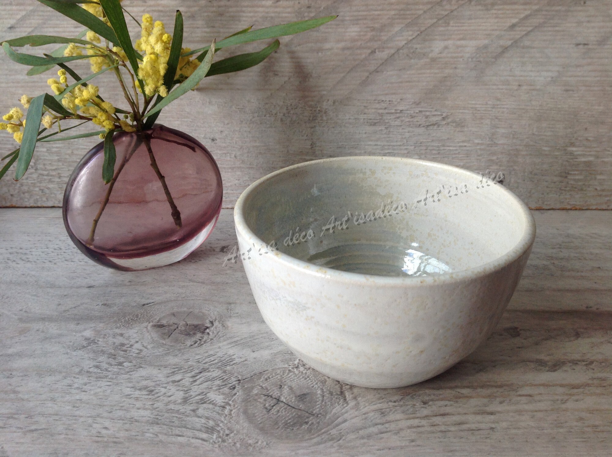 Bol Artisanal en Grès Émaillé, Blanc Nacré