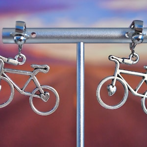 Bicycle Earrings -Clip-On Earrings Hypoallergenic Hooks -Fun Earrings -Jewelry Travel -Unique Earrings -Outdoors -Exercise -Riding -Calm