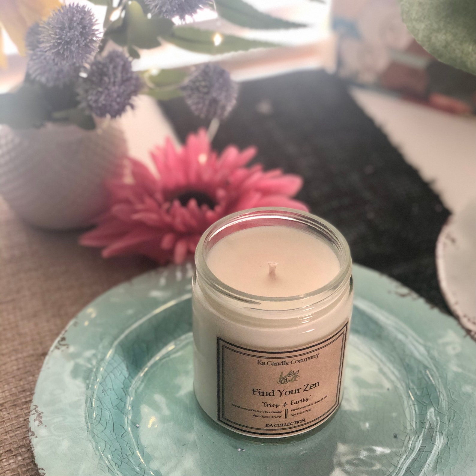 Handmade Soy Relaxation Candle 8oz Find Your Zen Ka Etsy