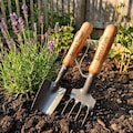UK Personalised Heavy Duty Garden Tool Set - Carbon Steel Fork and Shovel - Wooden Handle