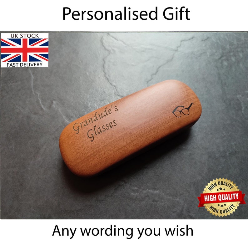 High Quality Personalised Laser Engraved Reading Glasses Case Men Women Grandad image 1