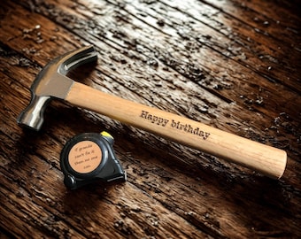 UK Personalised Engraved Hammer 16 oz & Measuring Tape 3m