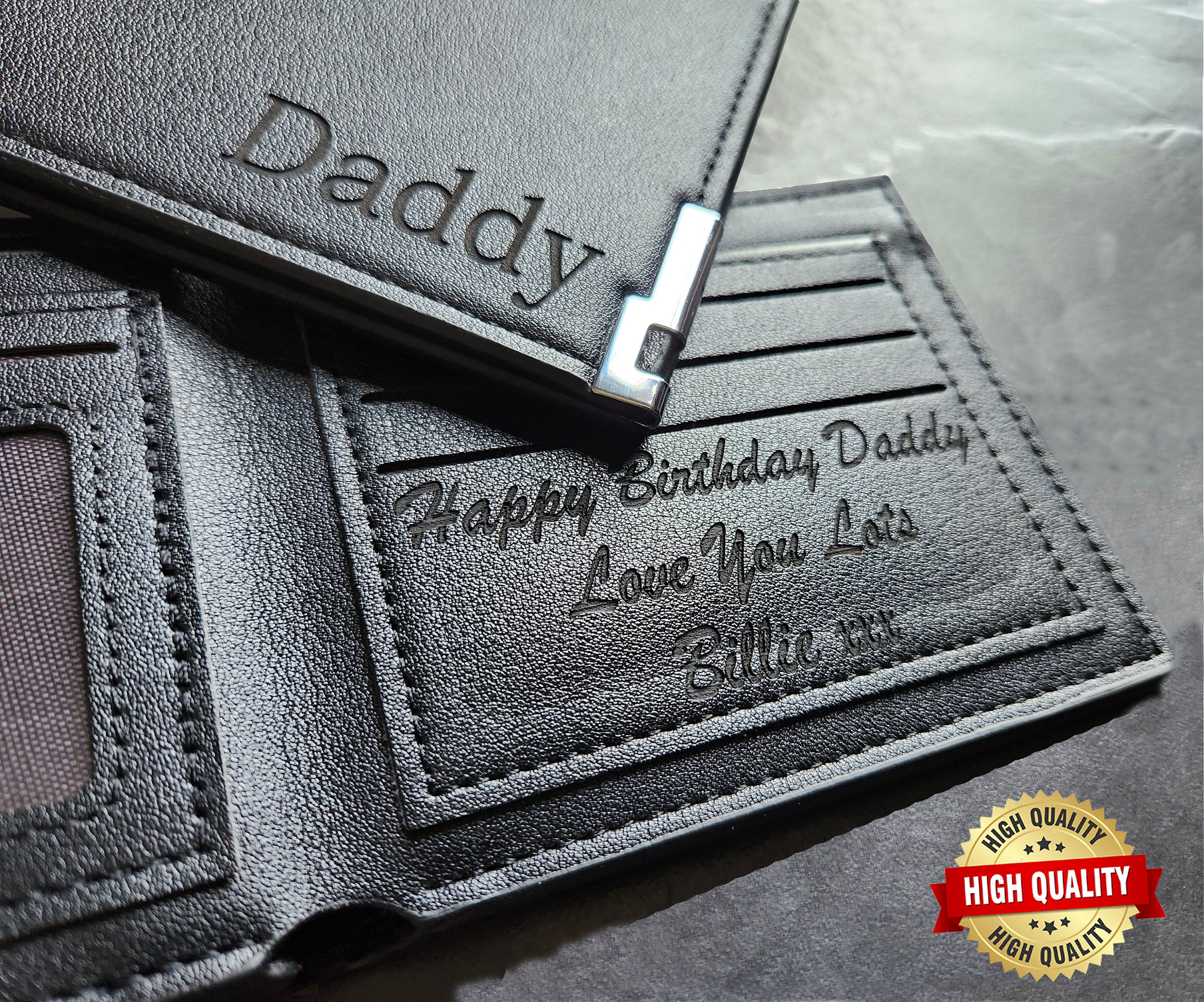 Personalized Long Leather Wallet: Timeless Accessories Initial&Left&Right / Dark Brown