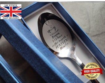 Personalised Tea Coffee Spoon Romantic Memorable Gift Anniversary Engagement Him Her