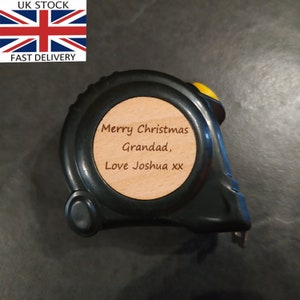 Personalised Laser Engraved Measuring Tape, Hammer & Pencil Father Custom Birthday Gift image 4