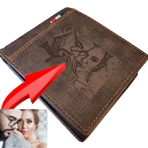 Personalisierte, individuell lasergravierte Foto-Geldbörse, bestes Geschenk – Geschenk für Papa, Opa, Ehemann, Freund, Onkel, Geburtstag, Hochzeit, Jahrestag