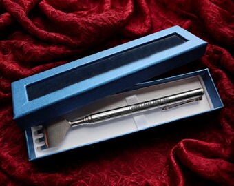 UK Personalised Telescopic Steel Back Scratcher, Engraved Extendable Scratcher