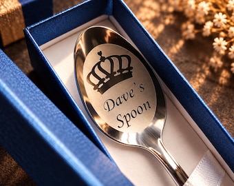 Personalised Laser Engraved Tea Spoon, Custom Name or Text Stainless Steel Teaspoon
