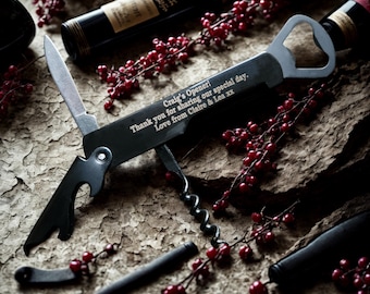 UK Personalised Engraved 4-in-1 Wine Bottle Opener