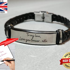 Aangepaste handgeschreven handarmband – personaliseer met je handgeschreven tekst! Unieke gepersonaliseerde gegraveerde ontwerpen voor elke gelegenheid.