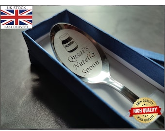 UK Personalised Nutella Spoon, Engraved Teaspoon, Custom Name Spoon