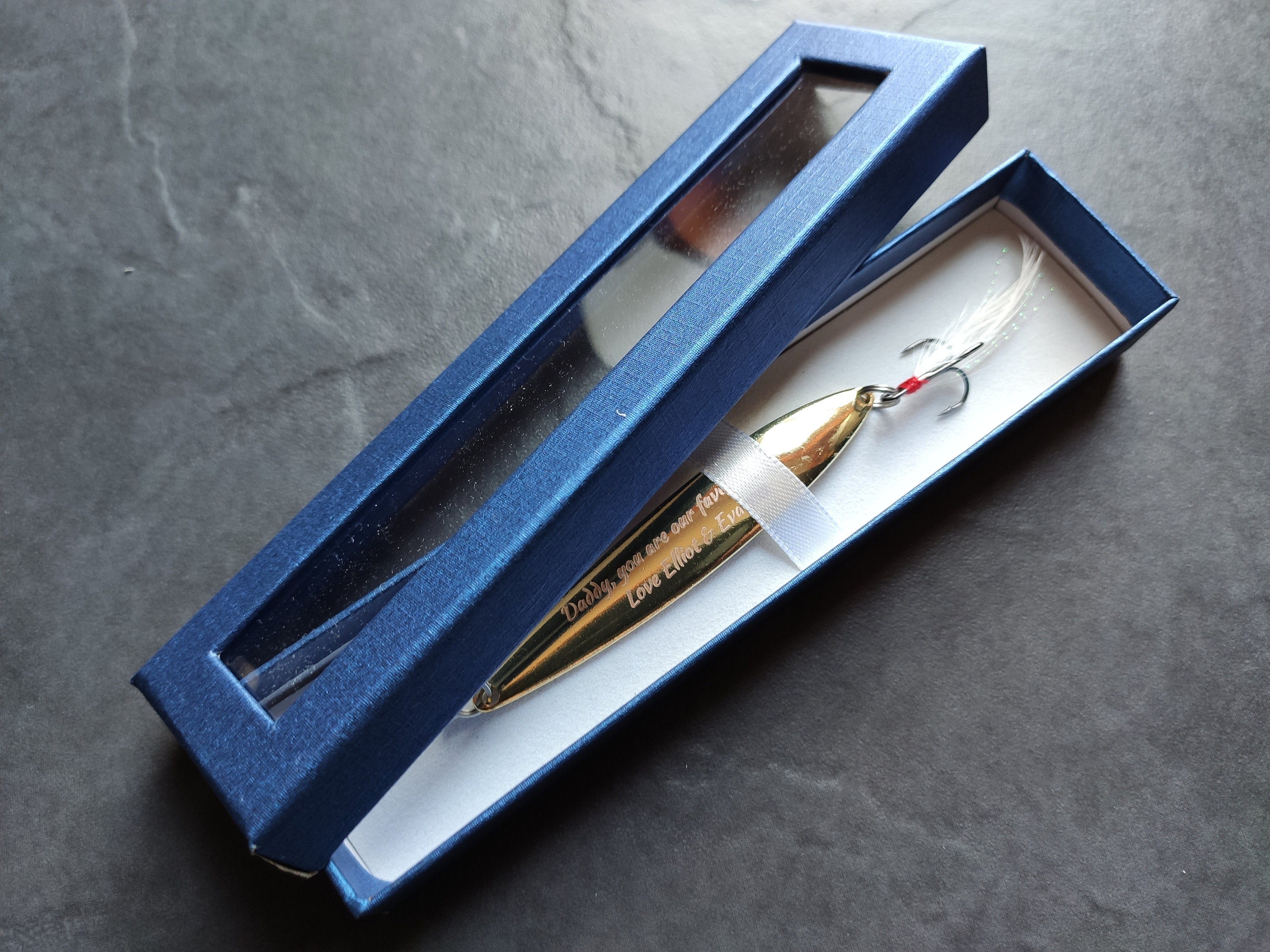 Personalized Fishing Custom Engraved Lure - Favorite catch - Hooked on you - Any text Gift Present - Best Catch of My Life - oFishially