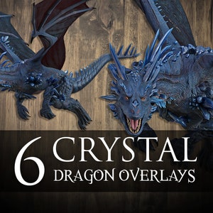6 Crystal Dragon Overlays | Model | Overlays | Fantasy | Render | Stock | PNG