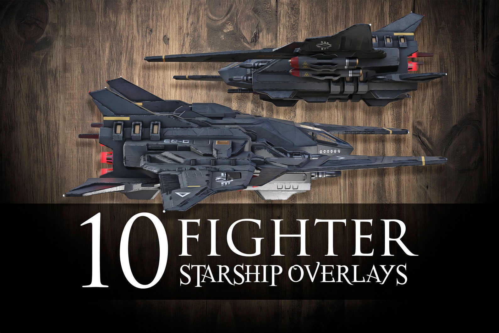 10 Fighter Starship Overlays | Model | Overlays | Fantasy | Render ...