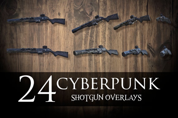 24 Cyberpunk Shotgun Overlays | Model | Overlays | Fantasy